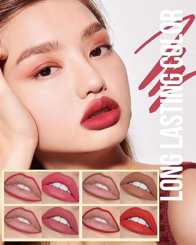 Lip Stain Makeup Pen-1Pcs Ruby Red Hydrating Lip Stain Liquid Lip Liner Pencil, Matte Color Longlasting Waterproof Natural Finish,Precise Chisel Tip Smooth,Christmas Makeup Gift for Women-04