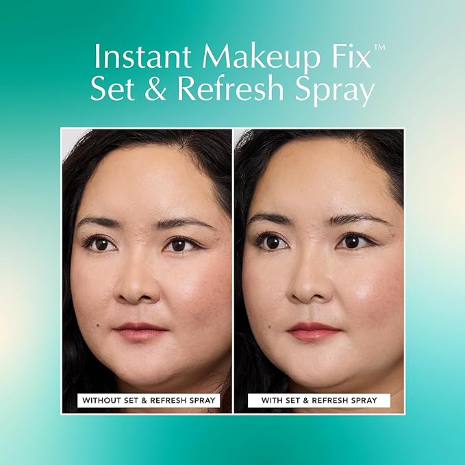 Thrive Causemetics Instant Makeup Fix Set & Refresh Spray, Makeup Setting Spray with Hyaluronic Acid, Lightweight, Hydrating & Long Lasting Face Spray, 16 Hour Wear, Vegan & Cruelty Free, 3.4 fl oz