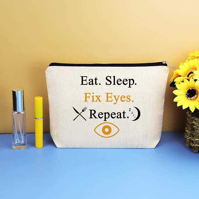 Optometrist Gift Eye Doctor Vision Gifts Travel Cosmetic Bag Funny Optometry Optician Gift Ophthalmologist Gift Makeup Bag for Women Birthday Christmas Retirement Gift for Optometrist Optician