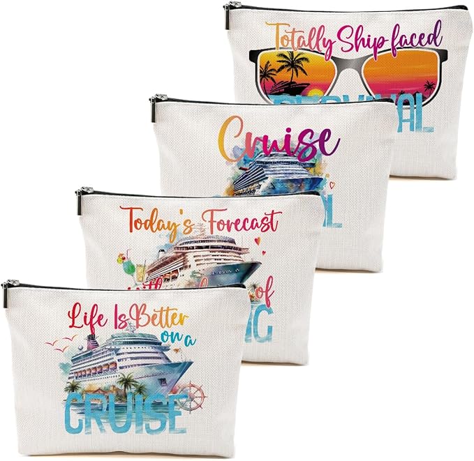 1 Pcs 3 Pcs 4 Pcs Makeup Bag, Girls Trip Gifts Favors Girls Weekend Gifts, Friendship Gifts for Women Bestie Bride