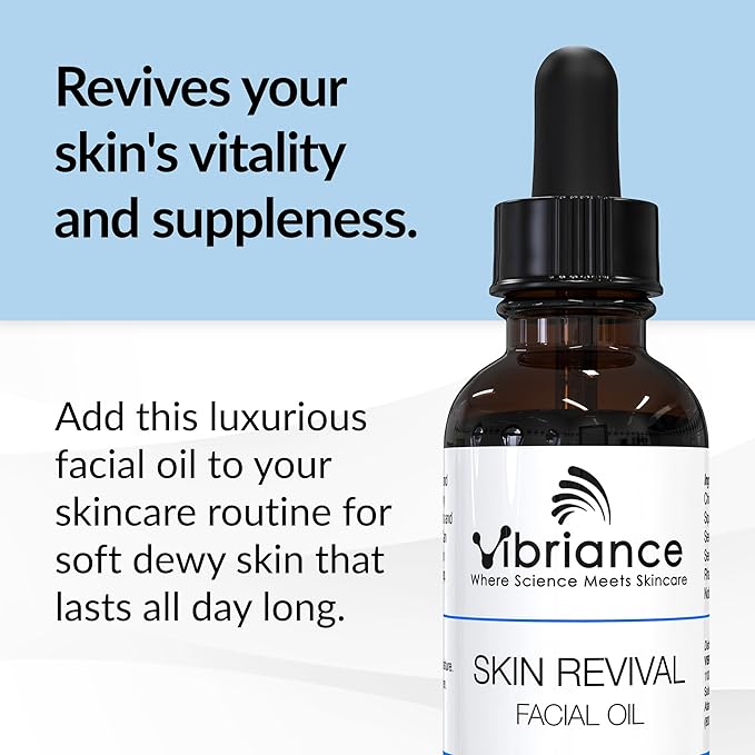 Vibriance Skin Revival Facial Oil - Natural Ingredients - Face Hydrating for Sensitive and Dry Types, with Vitamin E, Sea Buckthorn, Camellia, Squalane - Vegan, Paraben-Free
