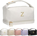 Bridal Shower Gifts-Makeup Bag with Handle, Double Layer Cosmetic Bag, Makeup Bags Travel Toiletry Bag with Makeup Brush Organizer-Teen Girl gifts Trendy Stuff for Kids Girls/Graduation Gifts