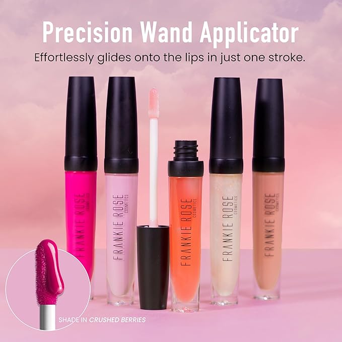 Frankie Rose Cosmetics Lip Gloss | Non-Sticky Formula, Long Lasting Lip Shimmer, Bold Pigment & Hydrating Gloss for Lips, Deception Glossy Lip Gloss, 20g