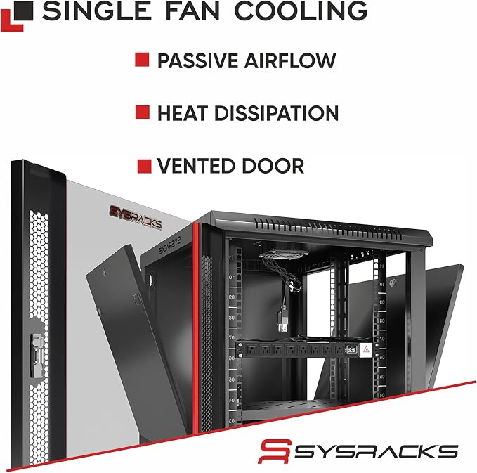 Sysracks 15U Wall Mount Server Rack Cabinet, 19” Locking Network Rack, 24” Deep - Image 2