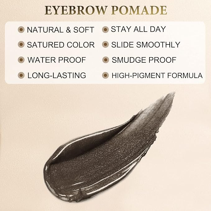 Eyebrow Pen Makeup Kit, with 4 Tip Waterproof Microblading Eyebrow Pencil, Eyeliner, Eyebrow Pomade and Dual-ended Eyebrow Brush, Brow Pencil Eyebrow Kit for Natural Looking - Medium Brown