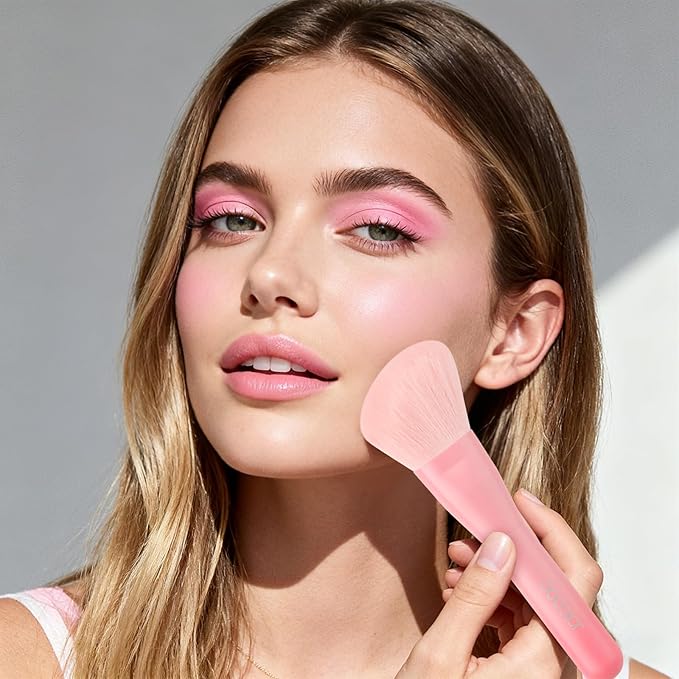 docolor Makeup Brushes 3PCS Foundation Powder Blush Brush Premium Face Makeup Brush For Applying & Blending powder, foundation, bronzer & blush with Liquid, Cream & Powder Cosmetic Vegan Cruelty-Free