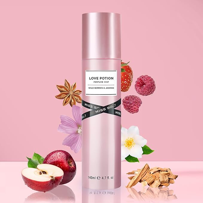So...? Love Potion Perfume Mist - Woody, Floral Body Spray for Women - Perfume for Women with 6 Hour Wear - Vegan Body Mist - 4.7 oz