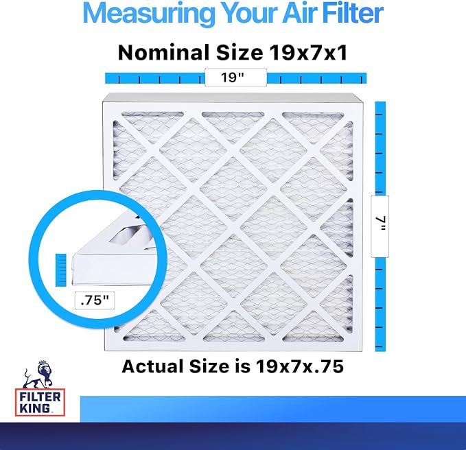 Filter King 19x7x1 Air Filter | 4-PACK | MERV 8 HVAC Pleated A/C Furnace - Image 2