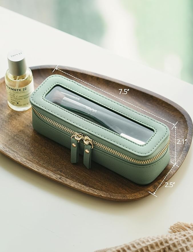 Popvibe Clear Makeup Bag Travel Cosmetic Case Transparent Toiletry Bag with Zipper, Portable Make Up Organizer Traveling Compact Car Bag for Essentials