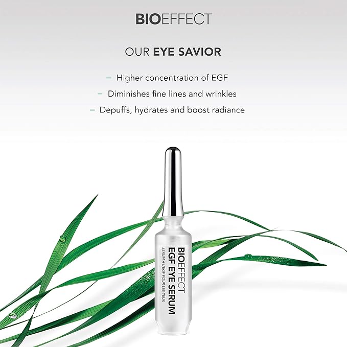 BIOEFFECT EGF Eye Serum Refill Set with Cooling Rollerball (6 ml) and One Refill Cartridge (6ml), Anti-Aging Corrective Gel with Hyaluronic Acid for Puffy Bags, Wrinkles, Fine Lines and Crows Feet