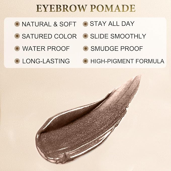Eyebrow Pencil Makeup Kit, with Waterproof 2-IN-1 Microblading Eyebrow Pen, Eyebrow Pomade, Eyeliner and Dual-ended Eyebrow Brush, Brow Pencil Kit for Natural Eyebrows- Brunette
