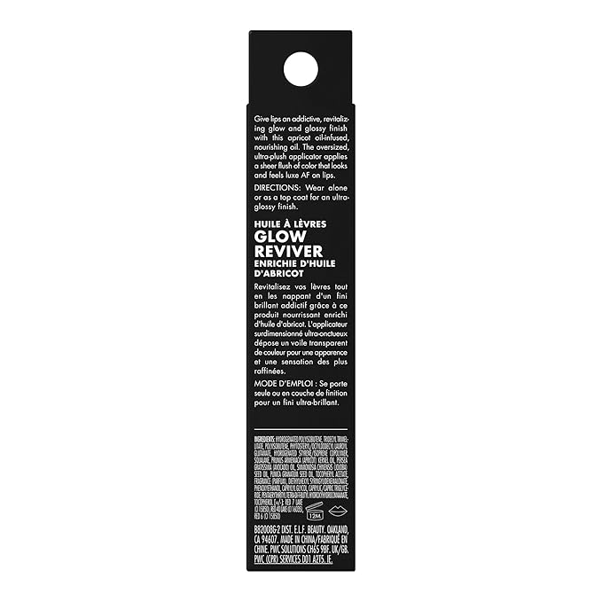 e.l.f. Glow Reviver Lip Oil, Nourishing Tinted Lip Oil For A High-shine Finish, Infused With Jojoba Oil, Vegan & Cruelty-free, Red Delicious