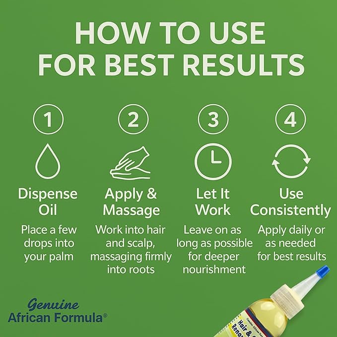 Hair & Scalp Renourishing Oil 4oz (118.29ml) | Lightweight Natural Treatment with Essential Oils, Shea Butter & Vitamin E | Strengthens, Nourishes & Restores Dry, Brittle Hair & Split Ends