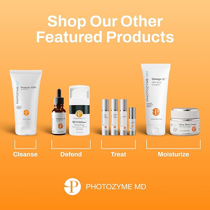 Photozyme DNA Repair Enzymes GFS Plus Facial Night Serum | 0.5% Retinol for Aging Skin, Beauty Skincare Treatment for Fine Lines, Wrinkles, Acne Scars | UV Dark Spot Corrector, Non Irritating | 1.7