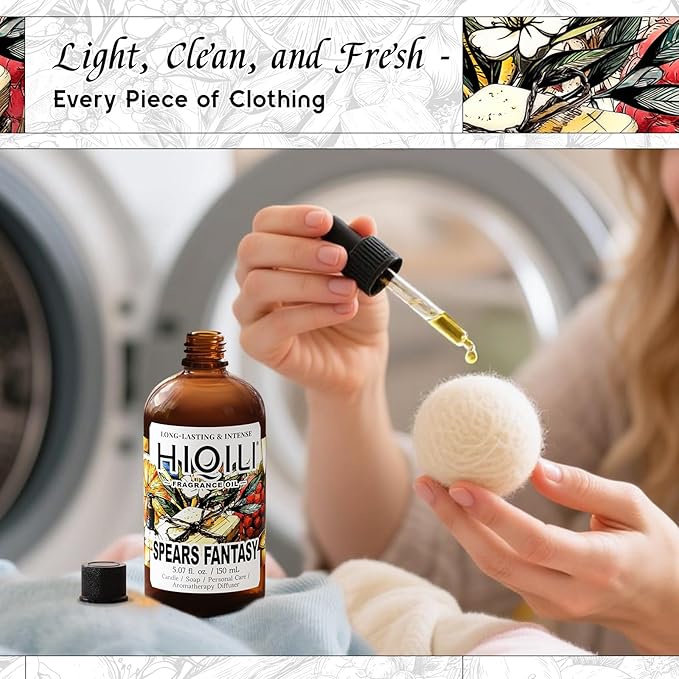 HIQILI Spears Fantasy Fragrance Oil for Home Diffuser, White Chocolate‌ & Cupcake‌ Scents, DIY Soap, Candle, Perfume Making, Long Lasting - 5.07 Fl Oz