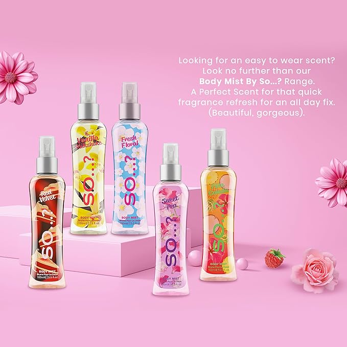 So...? Sweet Pea Body Mist for Women - 3.5 oz Body Mist - Pack of 3