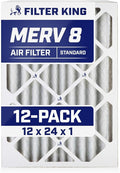 Filter King 12x24x1 Air Filter | 12-PACK | MERV 8 HVAC Pleated A/C Furnace by FilterKing