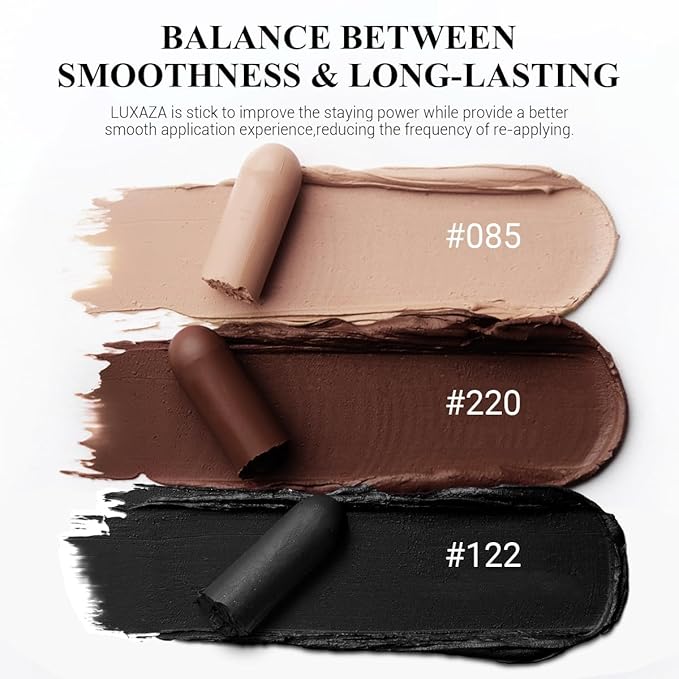Brown Eyeshadow Stick Makeup Set 3PCS, Neutral Shimmer And Matte Cream Eye Shadow Palette, Metallic Bronze Smoky Eyeliner Brightener Crayon Kit, Ideal Gift for Women -Cocoa Island Matte