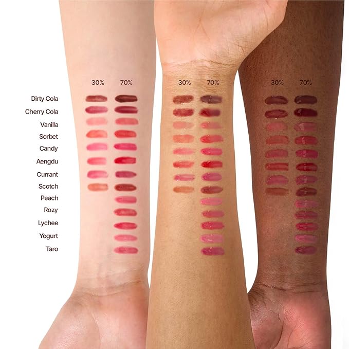 fwee 3D Voluming Gloss 70% (Rich) | Yogurt 70% | High Shine, Non-Sticky Lip Gloss for Makeup | Long-Lasting, Moisturizing Gel Formula | 30%, 70% Pigment Options | 5.3g