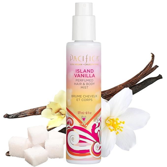 Pacifica Island Vanilla Hair Mist Perfume and Full Body Spray for Women - Fragrance Spray for A Mood-Lifting Experience, Paraben-Free, Clean Beauty No Alcohol, Vegan & Cruelty-Free, 6 oz oz