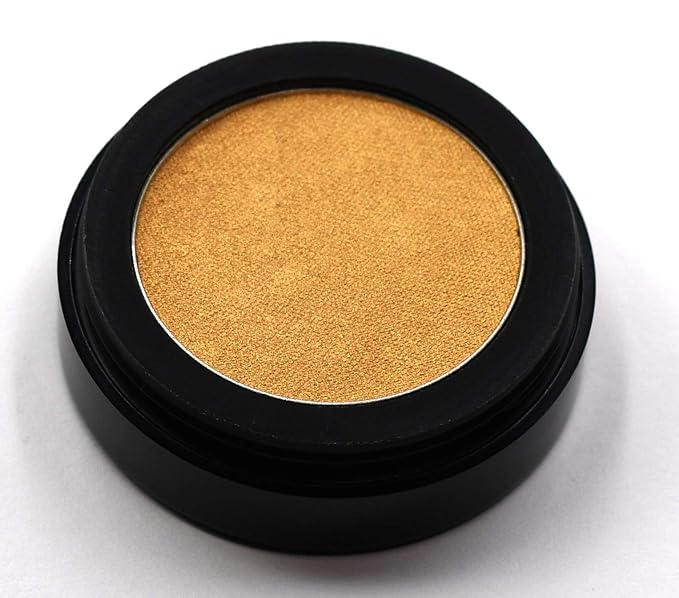 Shiny Gold Champagne Golden Glow Shimmering Shimmer Pressed Powder Single Vegan Eyeshadow; Talc, Paraben & Cruelty Free