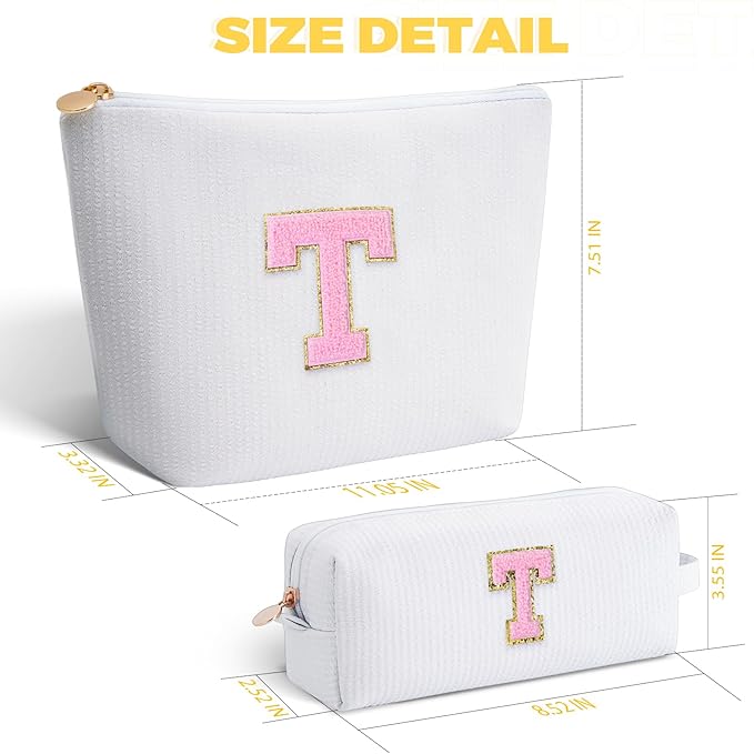 Teacher Appreciation Gifts,Thank You Gifts from Students,Birthday Teacher Retirement Gifts for Women,Teachers Day Gift Ideas,Makeup Bag Set Cosmetic Bag - White,T