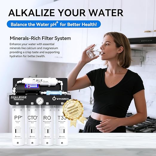 WINGSOL WINGSOL Dual Outlet Reverse Osmosis Water Filter, Mineral Alkaline UV 0 - Image 3