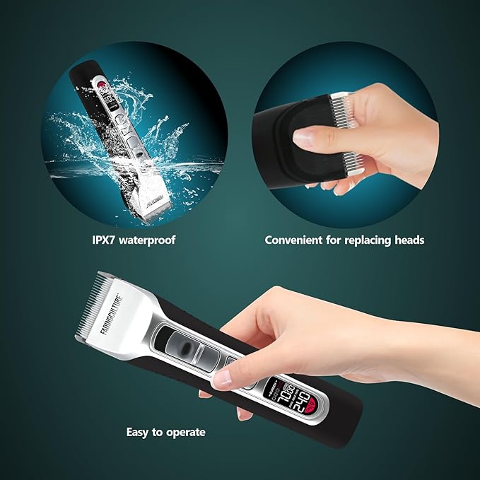 The Fadify 2.0 Cordless Hair Clippers for Men, 7000RPM Professional Barber Clippers Detachable Inclined Blade, Mens Hair Clippers Fading Culture Hair Trimmer Cutting Kit Rechargeable LCD Men Boy Gift