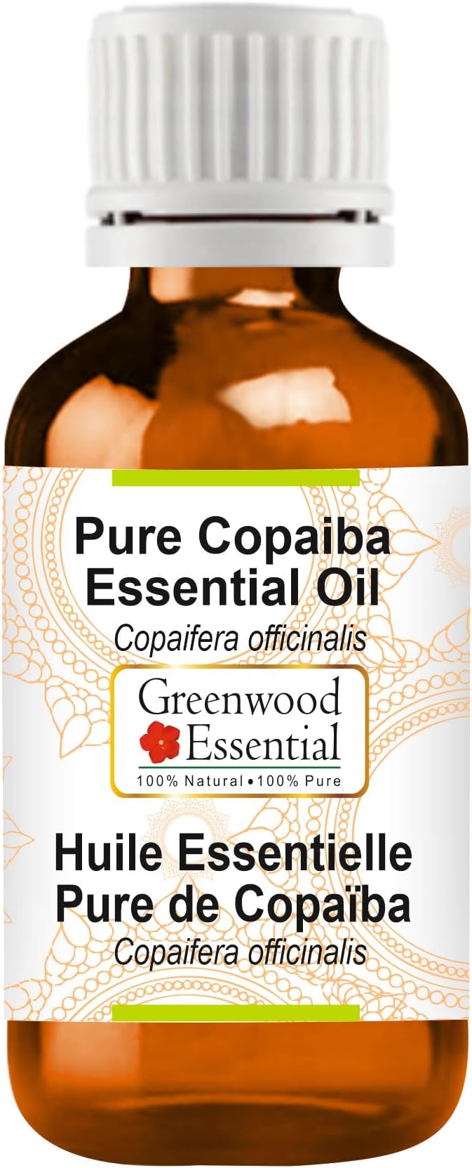 Greenwood Essential Pure Copaiba Essential Oil (Copaifera officinalis Steam Distilled 30ml (1.01 oz)