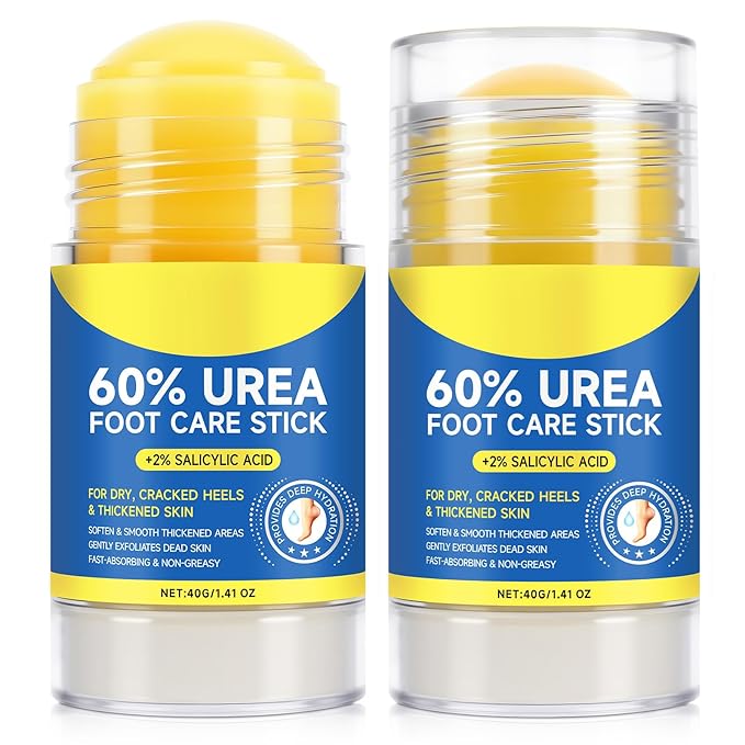 60% Urea Foot Cream, 1.41Fl Oz Foot Cream Maximum Strength Moisturizer for Dry Cracked Heels, Urea Foot Lotion Nourish Cracking Rough Dry Hands/Feet, Feet Callus Remover (2Pack)