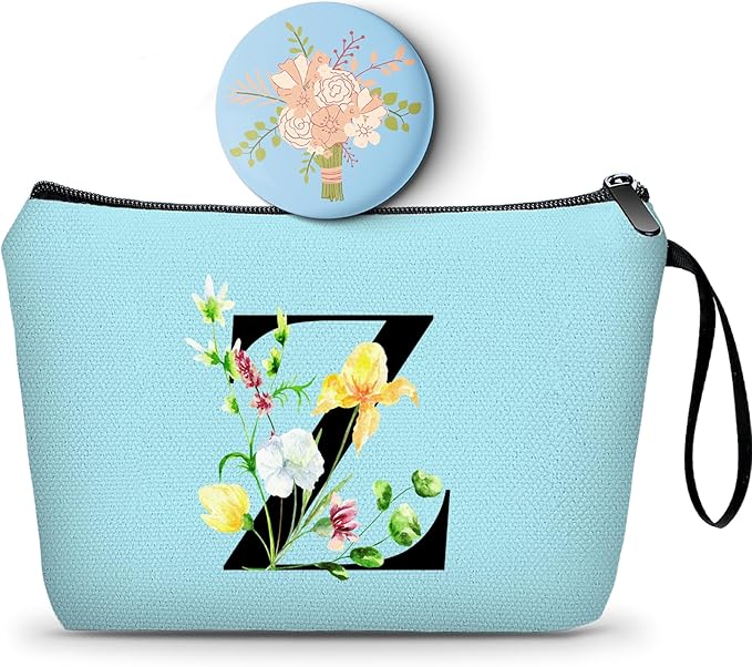 Birthday Friendship Bridesmaid Team Gifts for Employees Women Mom Girl Daughter Teenage Personalized Make up Cosmetic Bag Travel with Mirror Mothers Day Christmas Graduation Z
