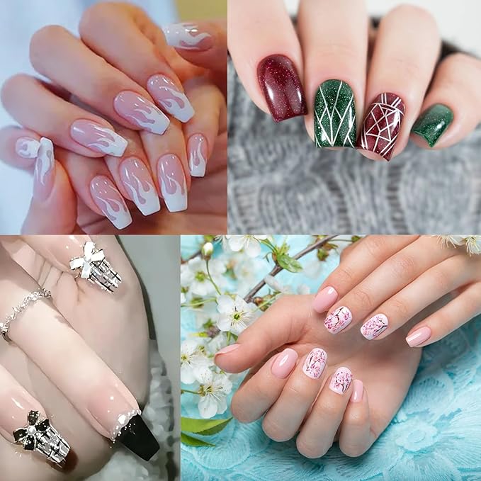 20Pcs Nail Art Brushes Tool Set, Nail Art Double-End Tools, Nail Liner Brushes, Silicone Pen Dotting Pen Tools Nail Art Kit for Home Nail Art DIY Salon Use-White