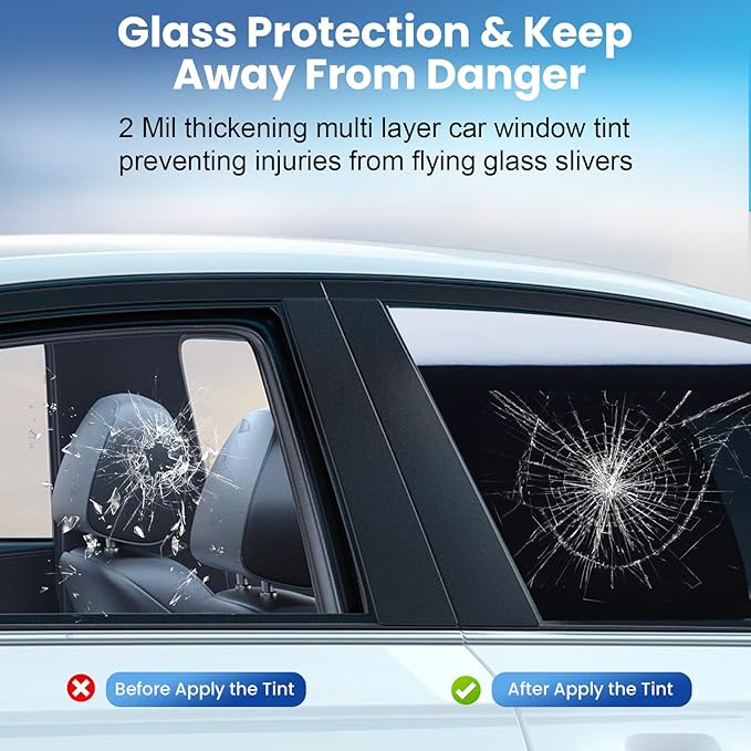 Car Window Tint 20% VLT 36" in x 100'Ft Nano Ceramic Window Tint Roll, 2 Ply Automotive Window Tint Privacy Film for Car Sun Protection, UV & Heat Blocking and Scratch Resistant