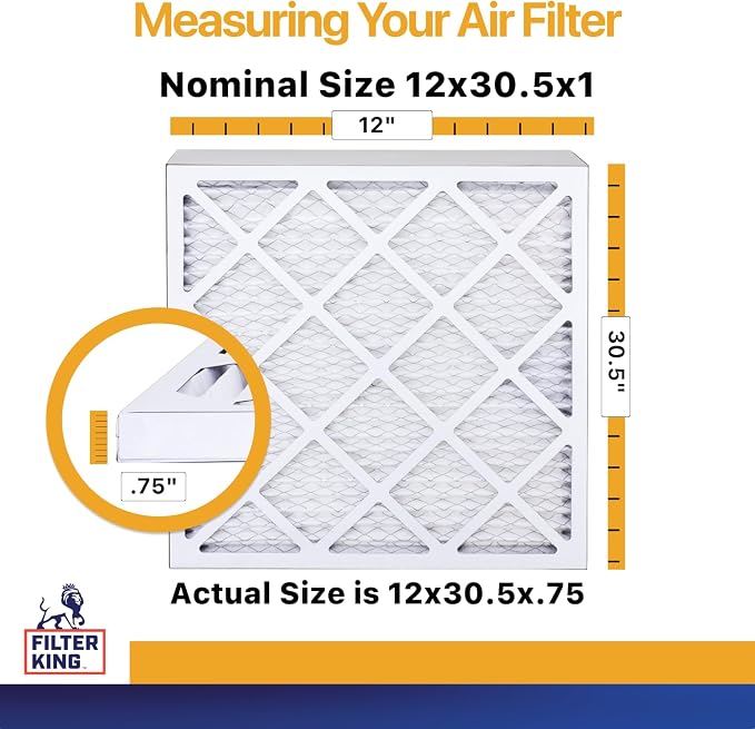 Filter King 12x30.5x1 Air Filter | 4-PACK | MERV 13 HVAC Pleated A/C Furnace - Image 2