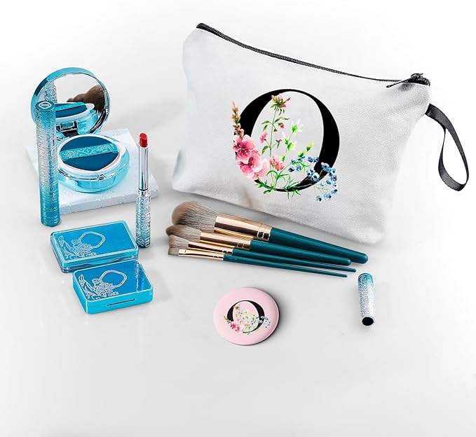 SEAMOON Women Birthday Unique Maid of Honor Friendship Gifts for Women Sister Bridesmaid Bride Personalized Travel Makeup Cosmetic Bag with Mirror Valentines Mothers Day Christmas Graduation O