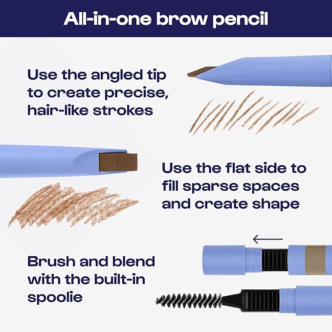 ALLEYOOP Swift Eyebrow All-In-1 Brow Definer with Built-In Sharpener & Spoolie Brush, Water & Smudge Resistant and Eyebrow Pencil for Women, Natural Matte Finish, Vegan, Cruelty-Free (Taupe)