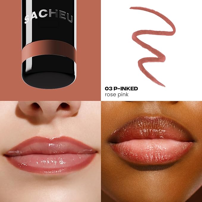 Sacheu Lip Liner STAY-N Peel Off Lip Stain — Long Lasting Matte Lip Tattoo Transfer Proof Lipstain Infused with Hyaluronic Acid & Vitamin E for All Skin Types — Vegan & Cruelty-Free, Deep Bundle