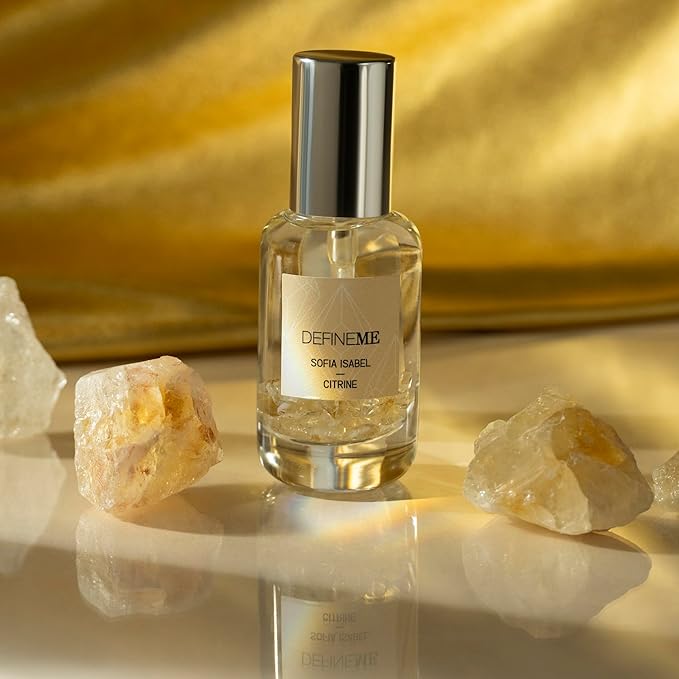 DefineMe Citrine Crystal Infused Natural Perfume Mist, Sofia Isabel Scent, 0.95 FL OZ