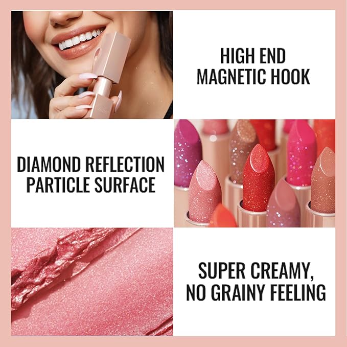 Oulac Lipstick & Lipliner Set 3PCS High Impact Lipcolor with Moisturizing Formula, Vegan Beauty, Full-Coverage Lip Color, Gift Lipstick for Women, LL05+GM12+PG04