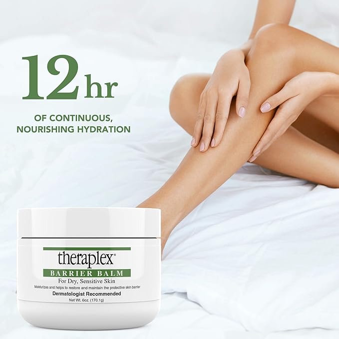 Theraplex Skin Barrier Balm- Barrier Repair Moisturizer Cream Body Balm Dry, Sensitive Skin - No Parabens or Preservatives, Noncomedogenic and Hypoallergenic - Dermatologist Recommended - 6 Oz