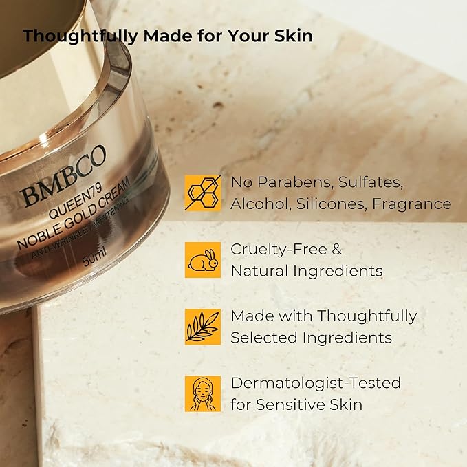 BMBCO 24K Gold Firming Cream – Anti-Aging Moisturizer with Collagen & Hyaluronic Acid | Wrinkle Repair for Face, Neck & Eyes | Korean Skincare – 50ml / 1.69 fl oz