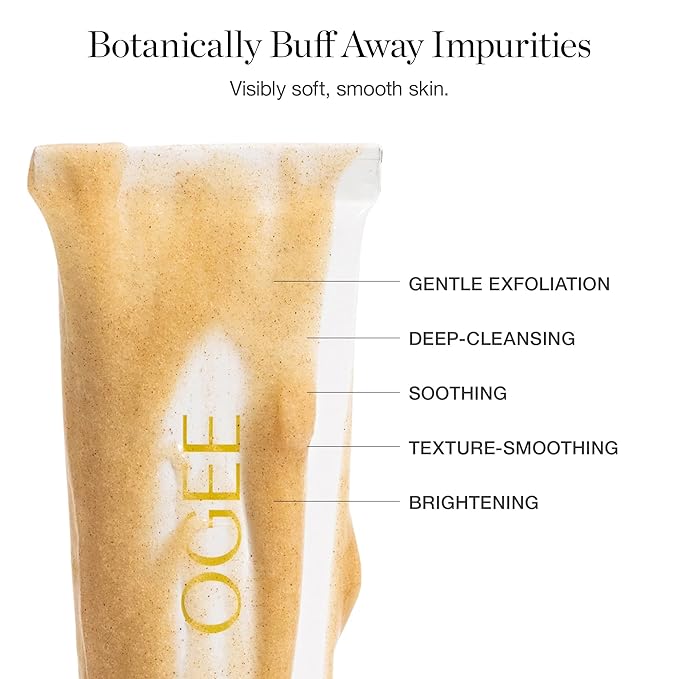 Ogee Botanical Brilliance Exfoliating Cleanser - High Performance Facial Cleanser and Face Exfoliator - Certified Organic - Made in USA