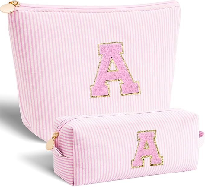 Birthday Christmas Gifts for 10 11 12 13 14 15 16 17 18 Years Old Girl,Stocking Stuffers Makeup Bag Cosmetic Bag Set,Teen Girls Teacher Gift Trendy Stuff Toiletry Bag for Women - Pink,A