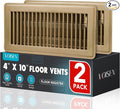 VOISEN Floor Register 4x10, 2 Pack Brown Floor Vent Covers, Heavy Duty Steel by VOISEN