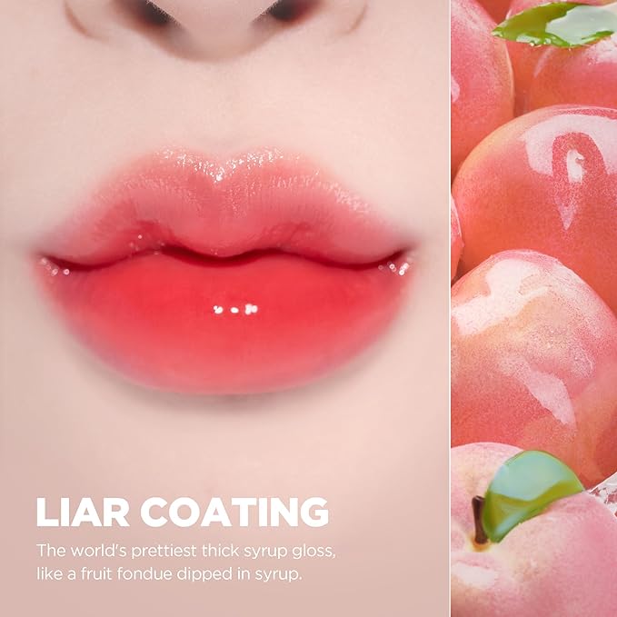 lilybyred Bloody Liar Coating Tint | Korean Glossy Lip Stain, Vivid & Juicy Color, Syrupy Shine, Moisturizing, Long-Lasting & Smudge-Proof, Non-Sticky, Lightweight, 0.14 oz. (05 Talented Peach)