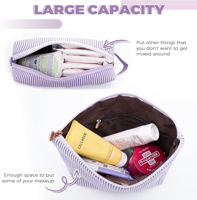 Monogrammed Gifts for Women - Cosmetic Bag for Teen,Initial Cute Makeup Bag Set for Women,Trendy Pouch for Niece Sister Friend Female Her,Birthday Gifts for Daughter - Lavender,J