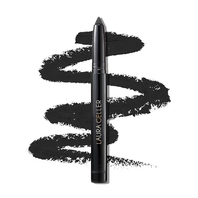 LAURA GELLER NEW YORK Kajal Longwear Kohl Eyeliner Pencil - Soft Black Kohl - Caffeine and Vitamin E - Smooth & Blendable Liner - Built-In Sharpener