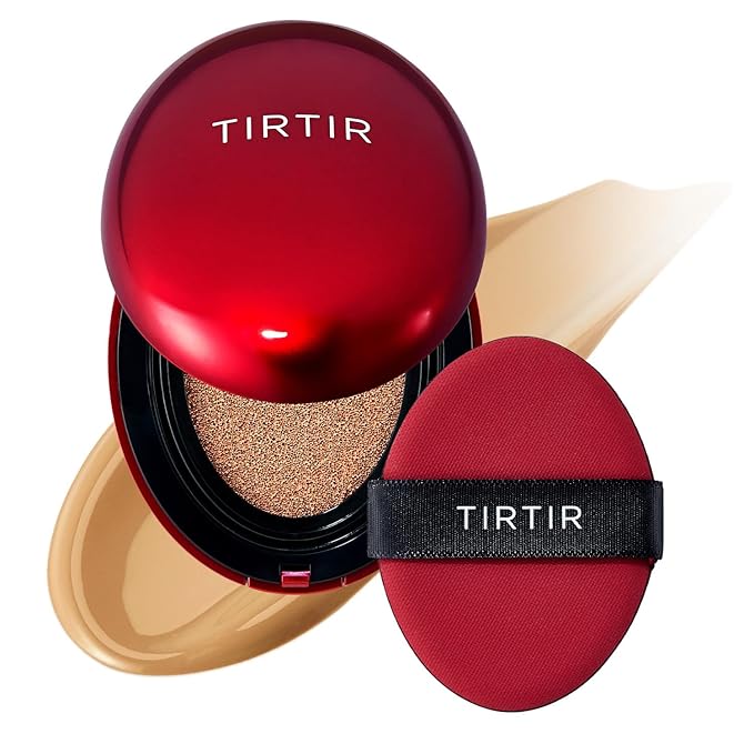 TIRTIR Mask Fit Red Cushion Foundation | Full coverage, Weightless, Skin fit, Satin Glow Finish, Korean Makeup BB Foundation, beauty, Tattoo cover up, Buildable (#29N Natural Beige, 0.63 Fl Oz)