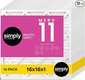 Simply 16x16x1 Air Filter, Merv 11, 12 Pack, by SimplyFilters
