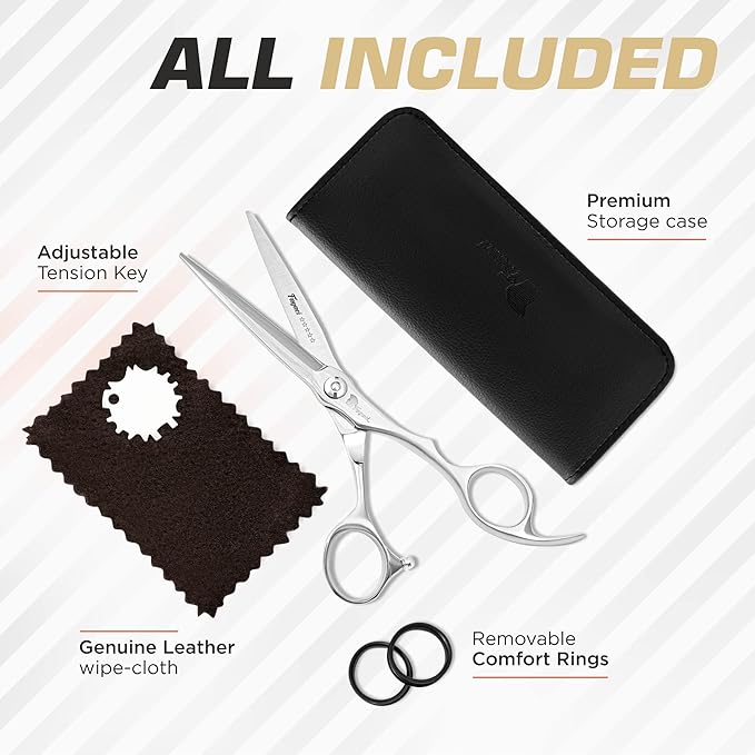 Fagaci Professional Hair Scissors & Thinning Shears Extreme Cut, ATS314 Steel Hair Cutting Scissors Professional, 440C Steel Thinning Scissors, Hair Shears, Hair Scissors Professional, Barber Scissors
